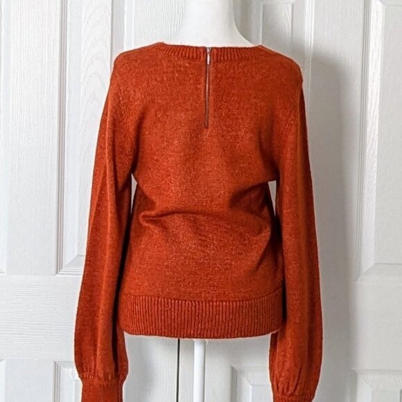HALOGEN Women's Long Sleeve Crew Neck Knit Sweater  Size S  Burnt Orange NWT - Picture 3 of 8